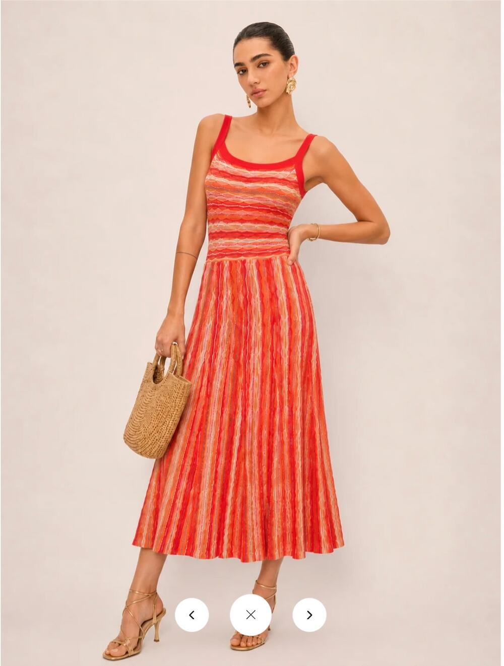 NWT Commense Colorful Stripe Knit Slip Midi Dress Sz ??m